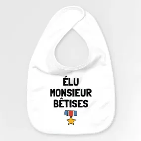 Bavoir Bébé Élu monsieur bêtises
