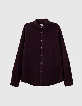 Chemise SLIM dark purple velours milleraies Homme
